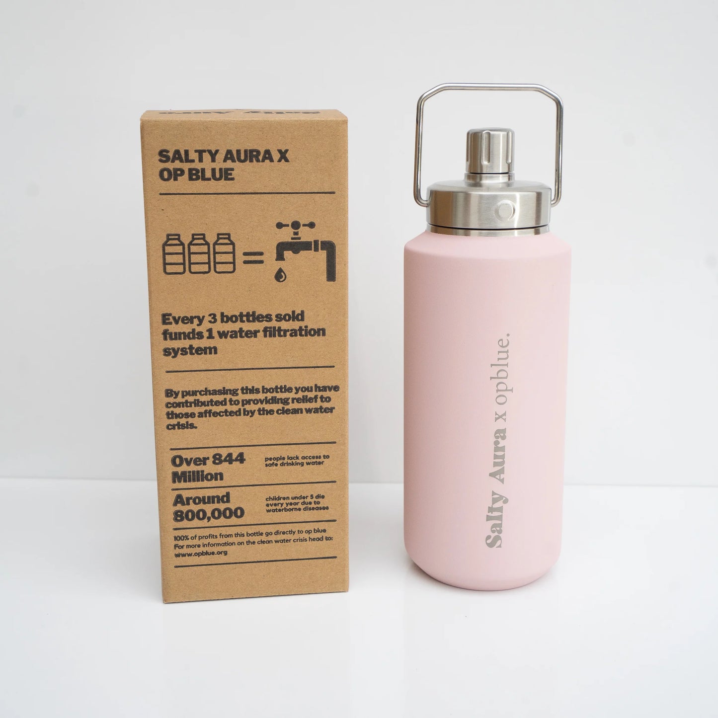 950ml Insulated Bottle Pink - 100% Profits Donated